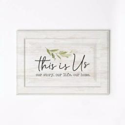 P Graham Dunn This is Us White Wood Wall Decor - Rustic Inspirational Sentiment Sign thumbnail 1