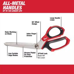 Milwaukee Jobsite Offset Scissors with Iron Carbide Micro-Serrated Blades thumbnail 2