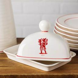 Molly Hatch 6.75 in. Santa Stoneware Butter Dish thumbnail 2