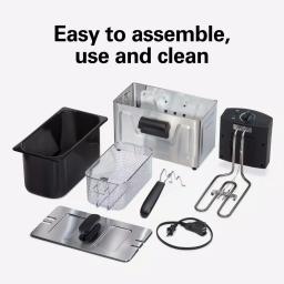 Hamilton Beach 3 Qt. Stainless Steel Deep Fryer, 1500W Electric Countertop Fryer thumbnail 6