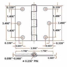 Design House 3.5 in. Square Corner Door Hinge, Satin Brass, 10-Pack thumbnail 5