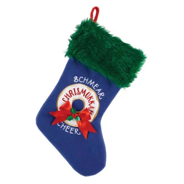 Amscan 18 in. Blue Chrismukkah Plush Fabric Stockings with Green Trim (2-Piece Set)