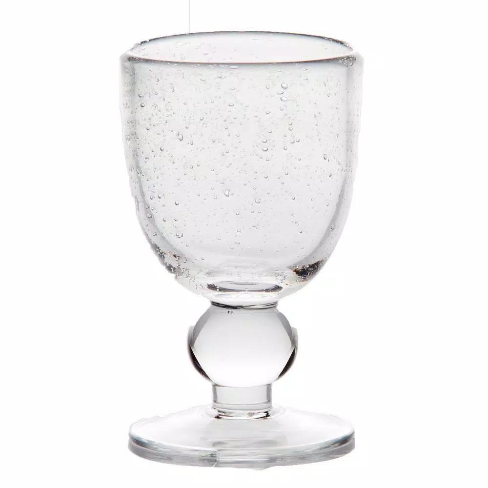 Abigails St. Remy Bubble Water Glass Set, Clear Mouth-Blown Glass, 10 oz (Set of 4)