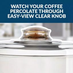 HomeCraft 30-Cup Stainless Steel Electric Coffee Urn with Reusable Filter thumbnail 9