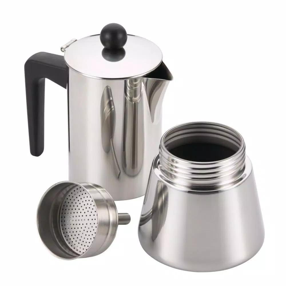BonJour Coffee & Tea 4-Cup Stainless Steel Stovetop Espresso Maker