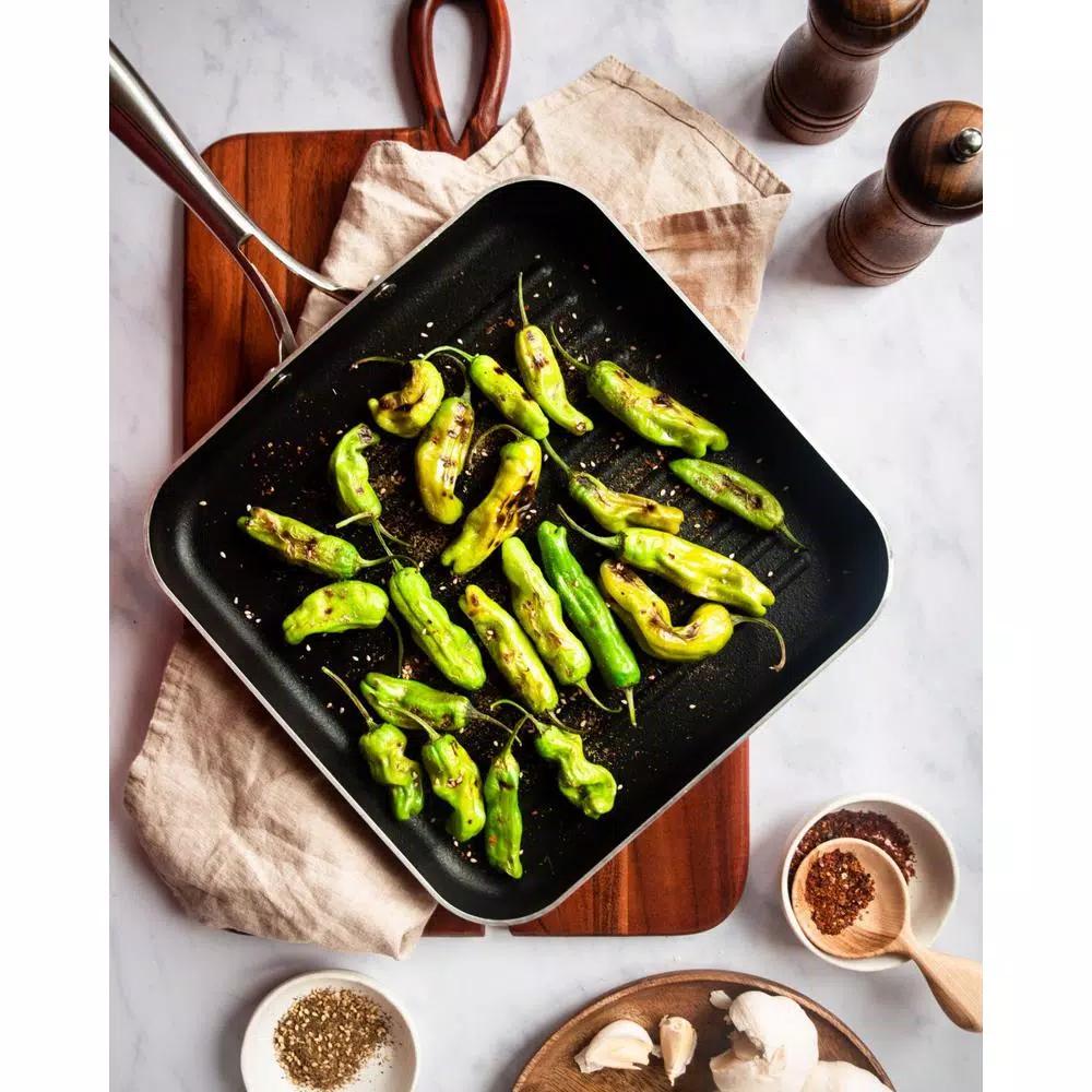 Gotham Steel 10.5 in. Copper Cast Textured Non-Stick Aluminum Grill Pan