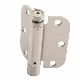 Global Door Controls 3.5 in. x 3.5 in. Satin Nickel Steel Spring Hinge, 5/8 in. Radius (Set of 2) thumbnail 2