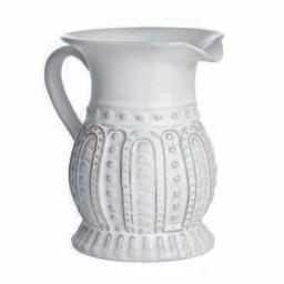 Abigails Charlot 32 fl. oz. Lace Design Ceramic Pitcher, Handmade in Portugal thumbnail 1