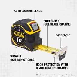 STANLEY FATMAX 16 ft. Auto-Lock Tape Measure with Bonus 16 ft. Tape Measure thumbnail 2