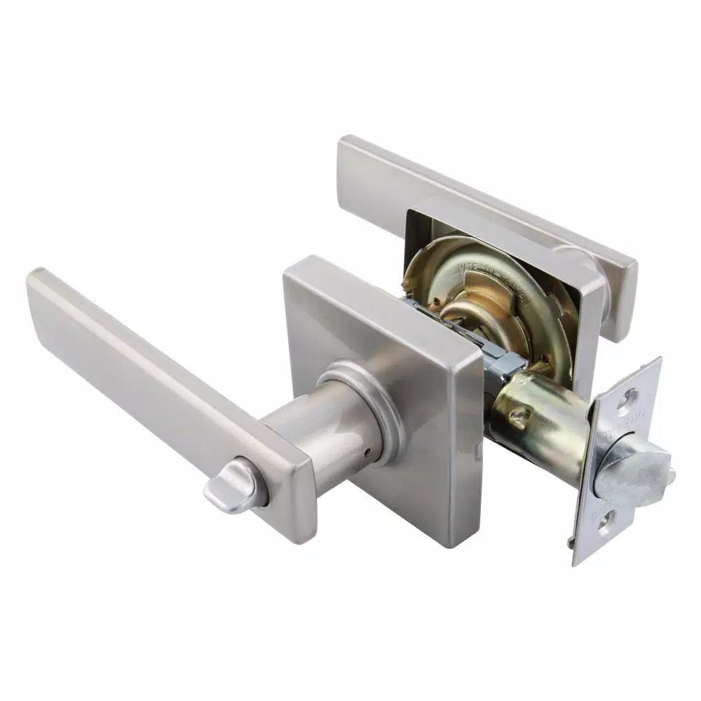 Toledo Fine Locks Toledo European Lugo Keyed Entry Door Lever Set, Satin Nickel