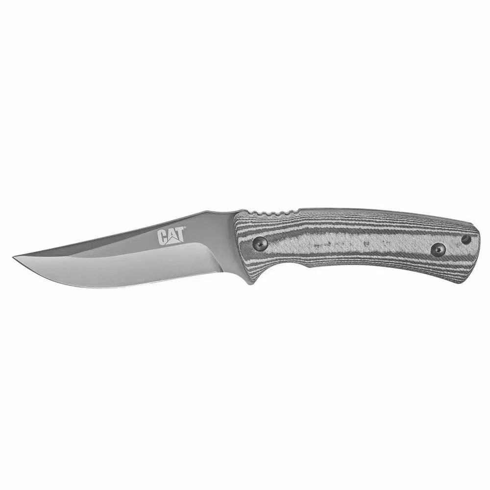 CAT 9 in. Fixed Blade Drop Point Knife with 7Cr17MoV Stainless Steel Blade and Micarta Handle
