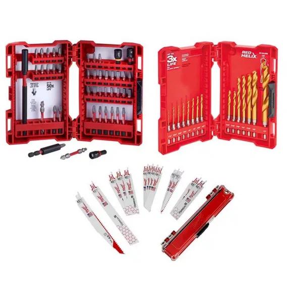 Milwaukee SHOCKWAVE 73-Piece Impact Duty Driver Bit, Titanium Drill Bit, and SAWZALL Blade Set
