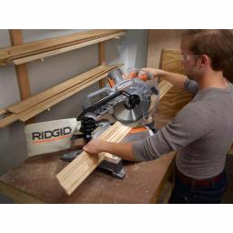 RIDGID 12 in. 15 Amp Dual Bevel Corded Miter Saw with LED and Universal Mobile Stand Kit thumbnail 11