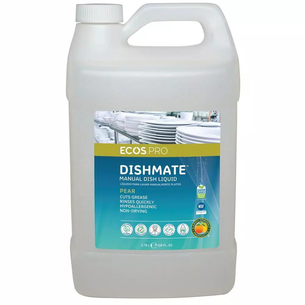 ECOS Pro Dishmate Manual Dishwashing Liquid, Pear Scent, 128 oz.