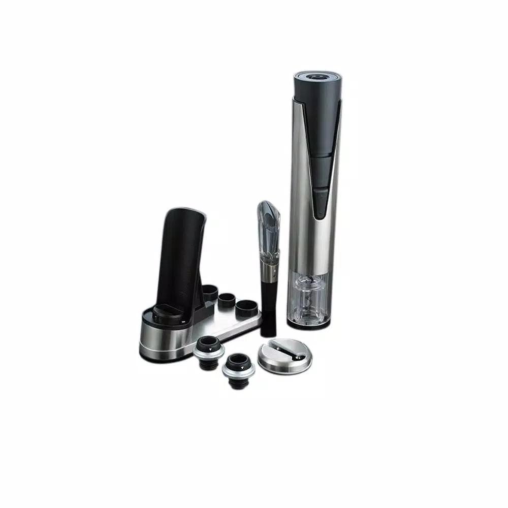 Wine Enthusiast Electric Blue 1 Wine Opener and Preserver Set with Rechargeable Stand