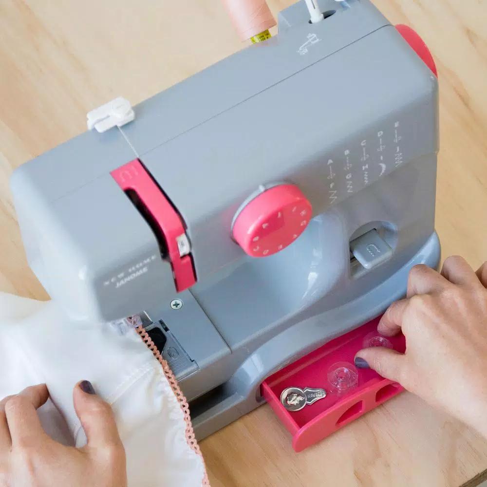 Janome Compact 10-Stitch Sewing Machine - Portable Graceful Grey