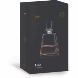 JoyJolt Luna Crystal Whiskey Decanter with Stopper, 23.5 oz Clear Rectangular Glass Decanter thumbnail 2