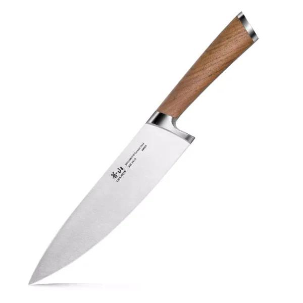 Cangshan H1 Series 8 in. German Steel Forged Chef Knife with Teak Wood Handle