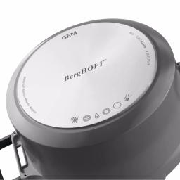 BergHOFF GEM Stay Cool 4.9 qt. Cast Aluminum Nonstick Saute Pan with Glass Lid, Gray thumbnail 2