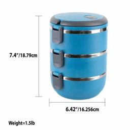 Unbranded 3-Tier Leak-Proof Stainless Steel and Plastic Lunch Box with Pop-Up Handle thumbnail 6