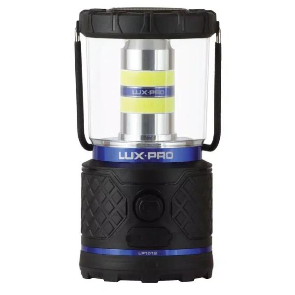 LUXPRO 1100 Lumen Dual Power 360° LED Lantern with Power Bank and TackGrip, Rechargeable & Battery Operated