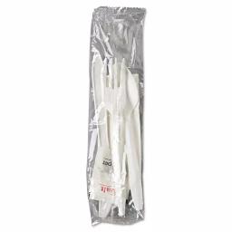 GEN White Plastic Wrapped Cutlery Kit with Napkin, Salt & Pepper - 250 Count thumbnail 2