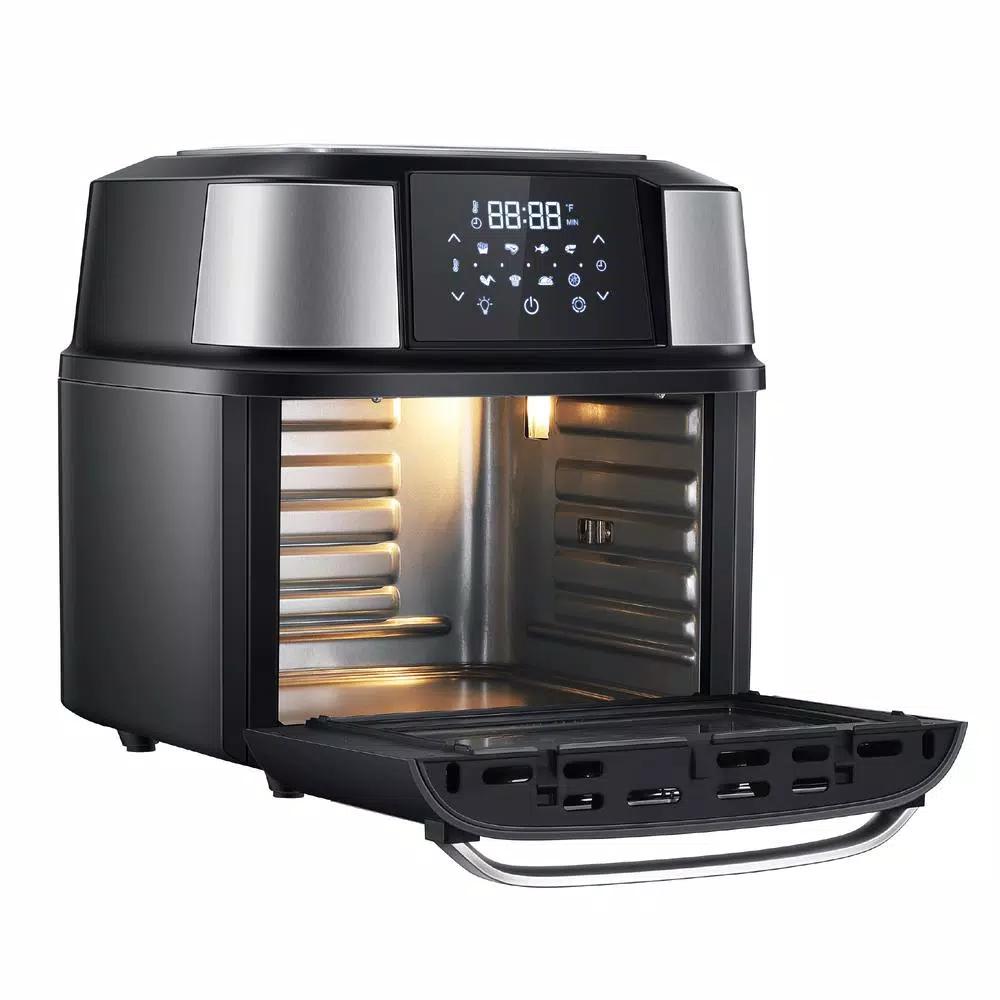 GoWISE USA Mojave 5-Tray Air Fryer Dehydrator & Rotisserie Oven, 1800W, Black/Stainless Steel