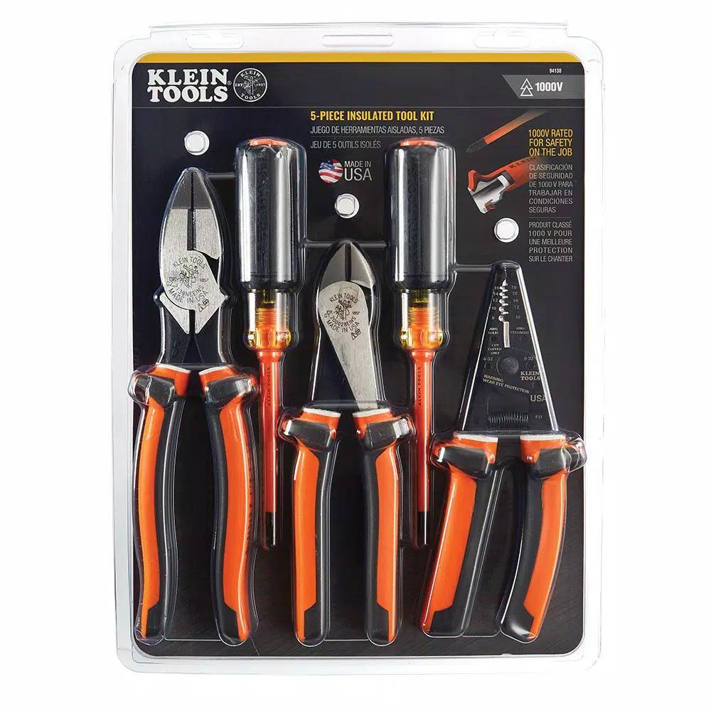 Klein Tools 1000V Insulated Electrical Tool Kit, 5-Piece Professional Set