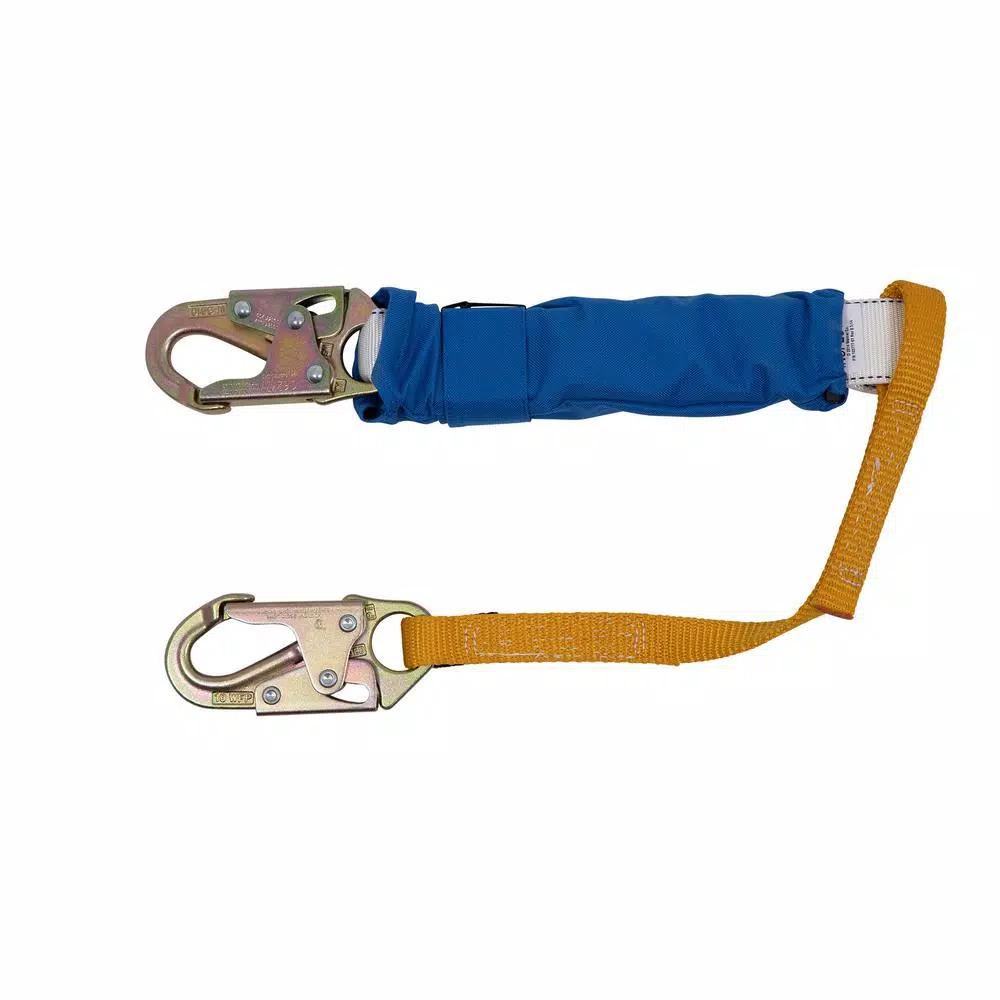 Werner DeCoil 3 ft. Lanyard with DCELL Shock Pack and Double Locking Snap Hooks