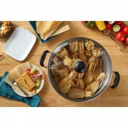 IMUSA 20 Qt. Aluminum Stovetop Steamer Set with Tempered Glass Lid thumbnail 5