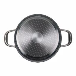 masterpan Granite Ultra 5 qt. Cast Aluminum Nonstick Stock Pot with Glass Lid, Black Marble thumbnail 5