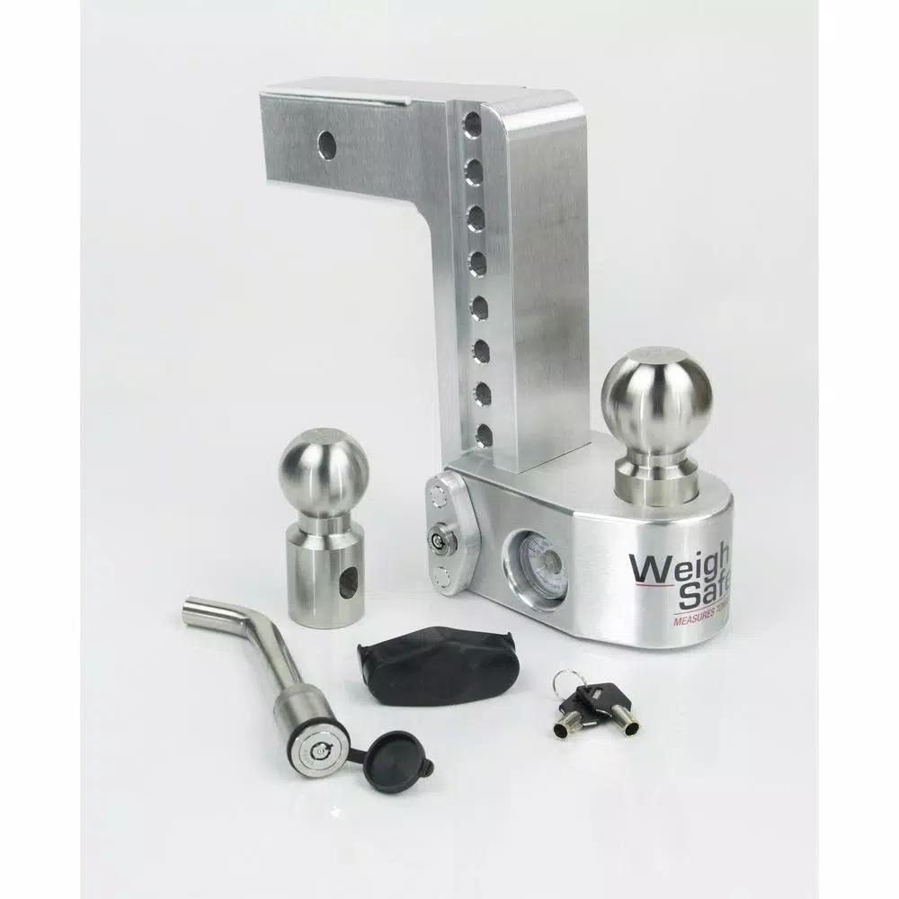 Weigh Safe Weigh-Safe 8 in. Drop Adjustable Class V Ball Mount with Built-in Hydraulic Scale