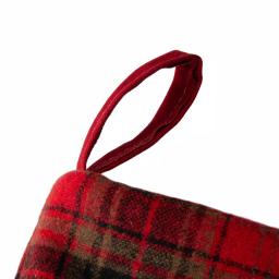 Glitzhome 21 in. Dachshund Fabric Christmas Stocking - White with Red Trim thumbnail 2