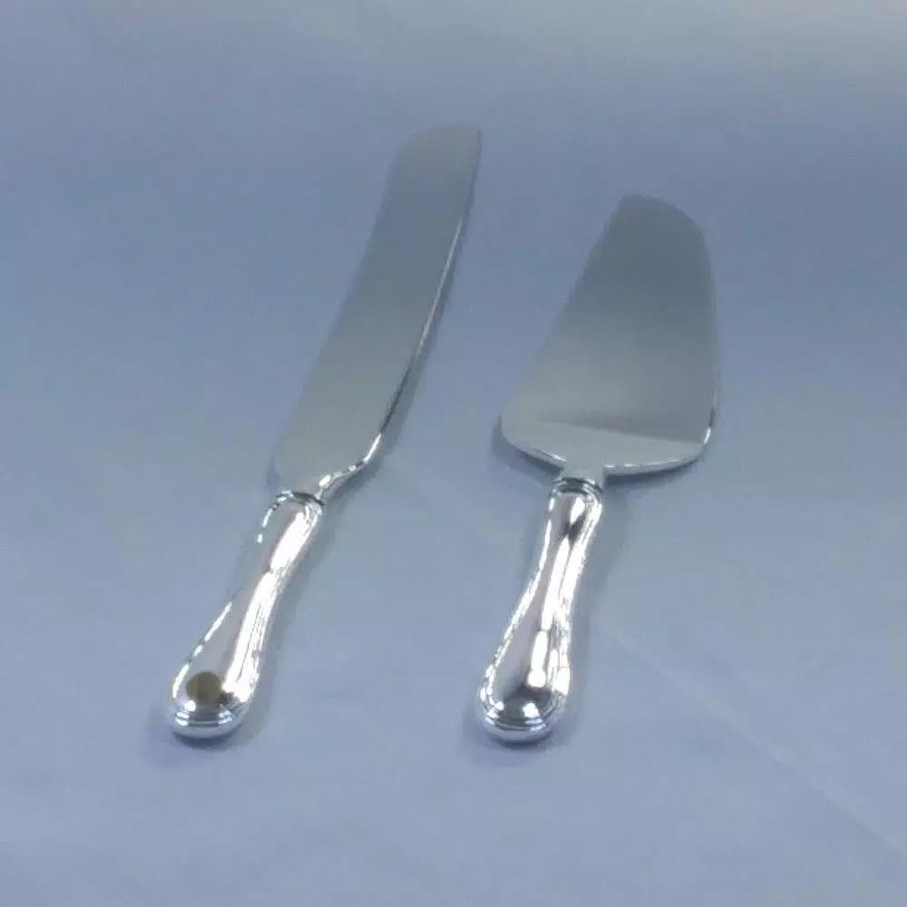 Heim Concept 2-Piece Silver Stainless Steel Cake Server and Knife Set, 6 in.