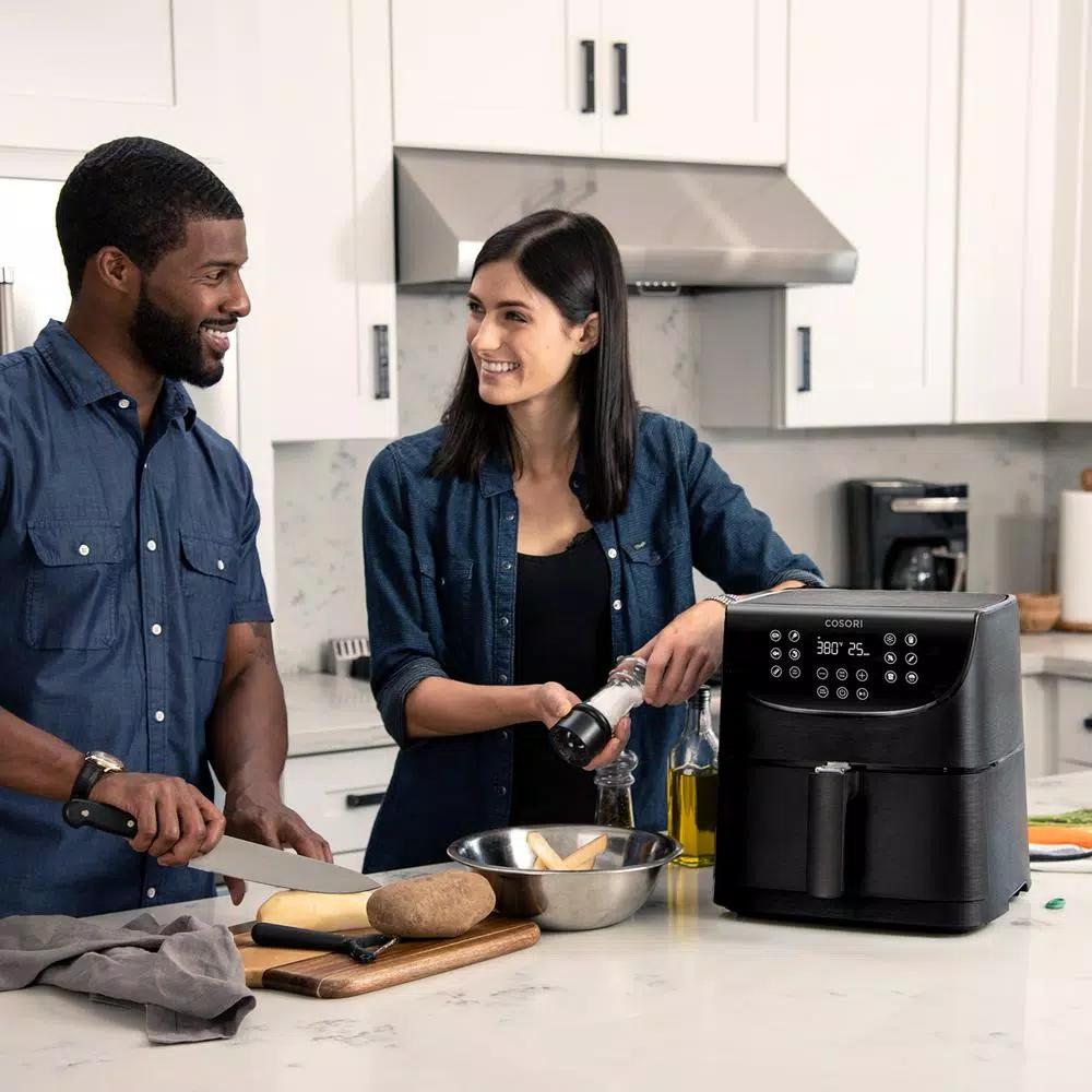 Cosori 5.8 Qt. Smart Air Fryer with Skewer Rack, WiFi & Alexa Compatible, Black