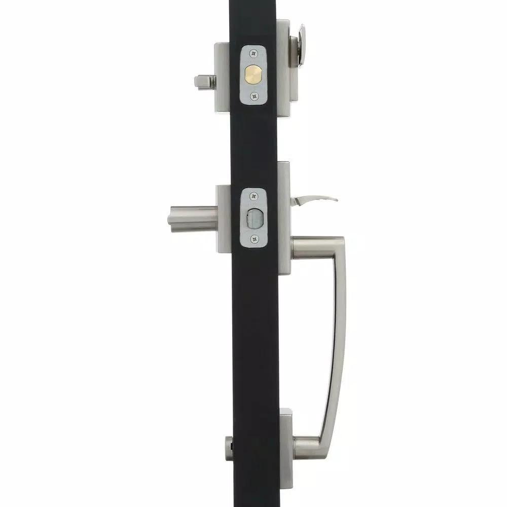 Baldwin Prestige Spyglass Single Cylinder Satin Nickel Handleset with Square Lever and SmartKey Security
