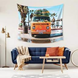 RoomMates Surf Van Large Wall Tapestry - Orange Beach & Nautical Decor thumbnail 3