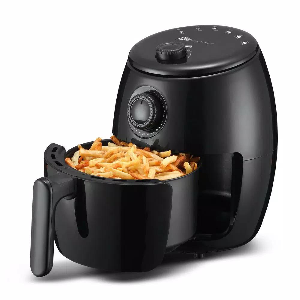 Maximatic Elite Platinum 2.1 Qt. Black Air Fryer with Adjustable Timer and Convection Fan