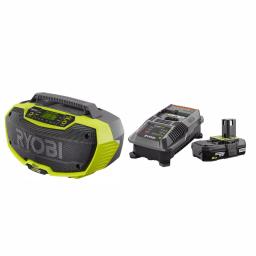 RYOBI 18V ONE+ Hybrid Bluetooth Stereo Kit with 2.0 Ah Battery and Charger thumbnail 1