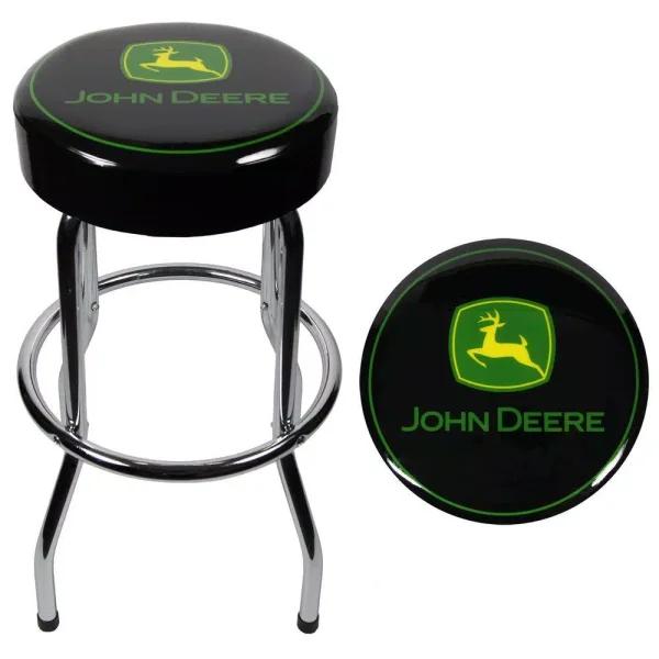 Plasticolor John Deere Officially Licensed Garage Shop Stool with Chrome Steel Legs
