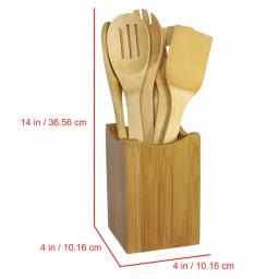 Oceanstar 7-Piece Bamboo Cooking Utensil Set with Holder thumbnail 4