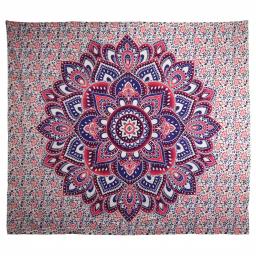 WallPops Myra Pink and Purple Mandala Floral Wall Tapestry - Bohemian Cotton Wall Hanging thumbnail 2