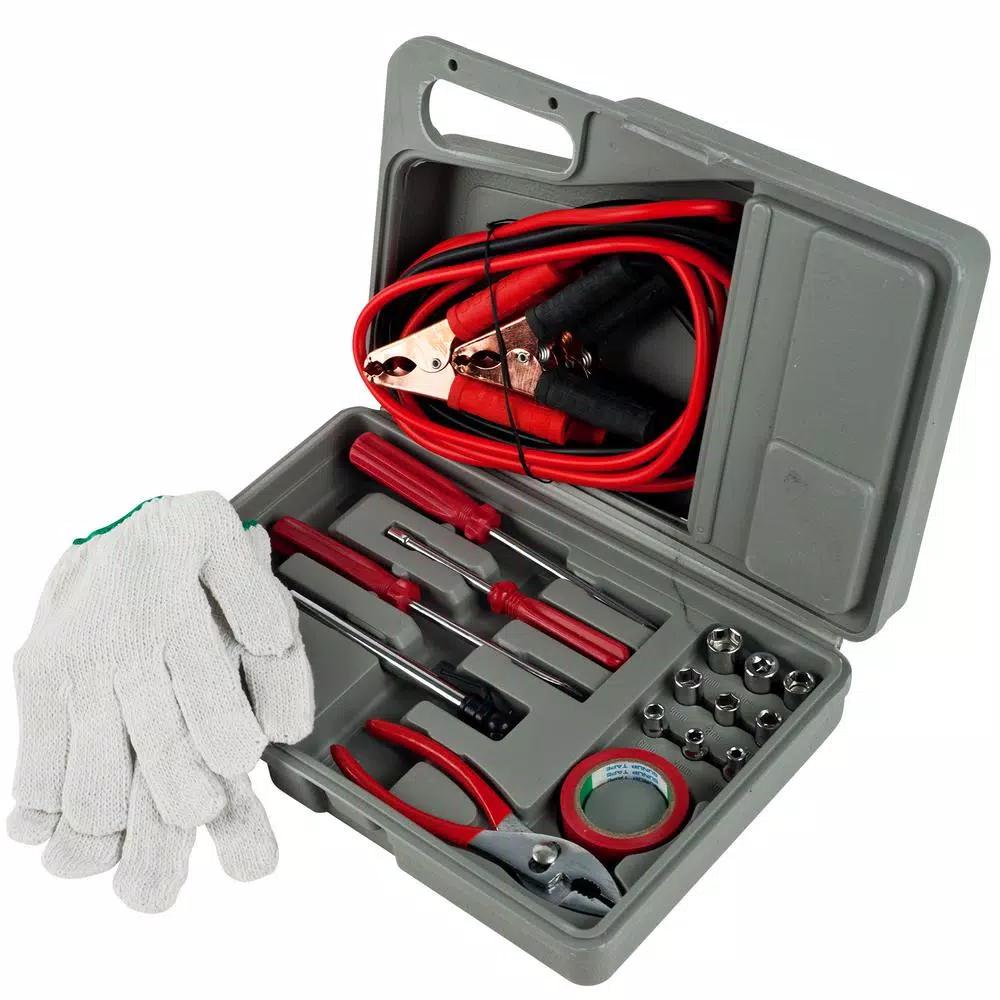 Stalwart 30-Piece Emergency Roadside Assistance Kit with Hard Shell Carrying Case