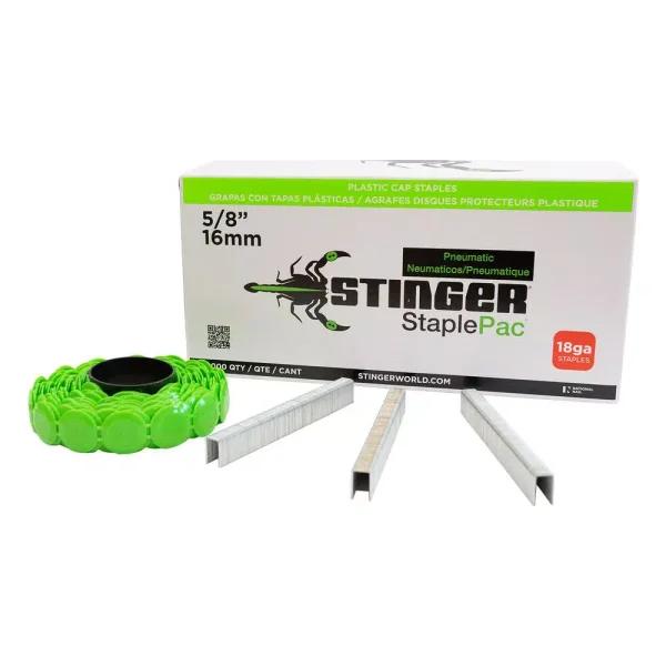 Stinger 5/8 in. StaplePac Collated Staples with 1 in. Plastic Caps, 2000 Count