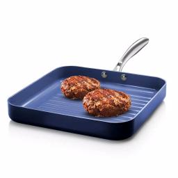 GRANITESTONE Granite Stone Classic Blue 10.5 in. Diamond-Infused Nonstick Aluminum Square Grill Pan thumbnail 2