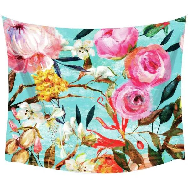 RoomMates Oil Paint Floral Large Wall Tapestry, Multi-Colored Polyester Wall Hanging