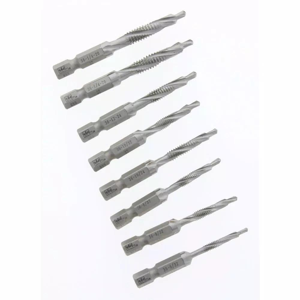 Ideal 6-Piece HSS Combination Drill/Tap Kit with Hex Shank