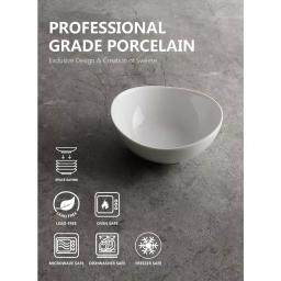 Sweese White Porcelain Mini Serving Bowls, 4 oz. Curved Design, Set of 6 thumbnail 3