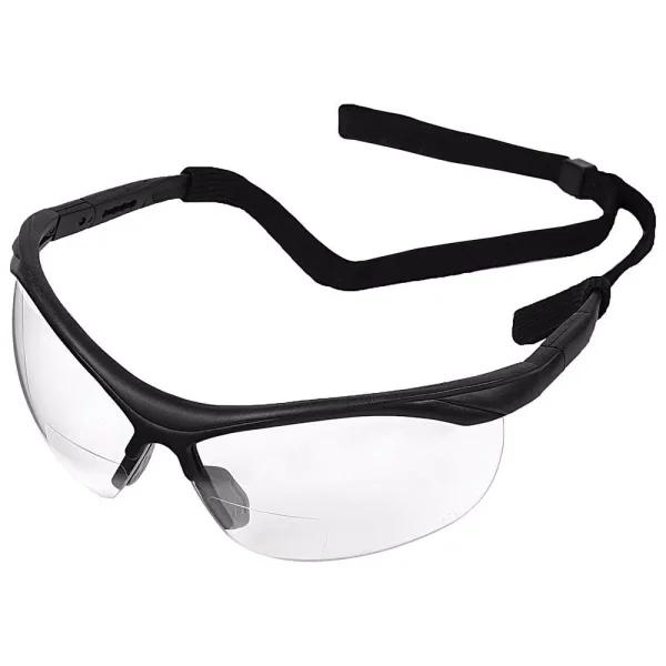 ERB X Bifocal Safety Glasses, Black Frame, Clear Lens, +2.5 Power