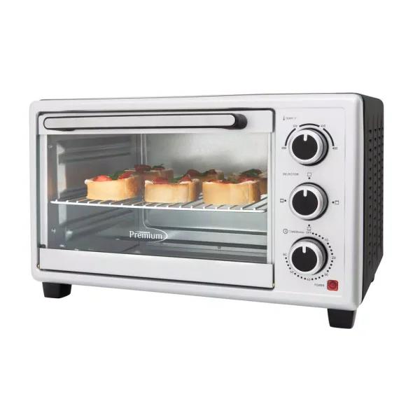 PREMIUM 1440W 6-Slice Silver Toaster Oven with 0.6 cu. ft. Capacity and Automatic Shut-Off
